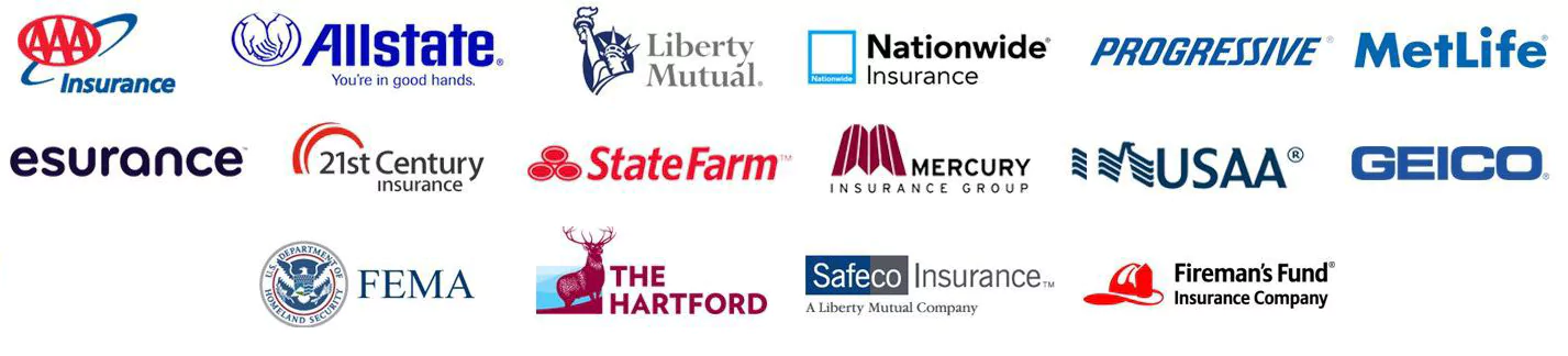 We proudly work with these fine insurance providers